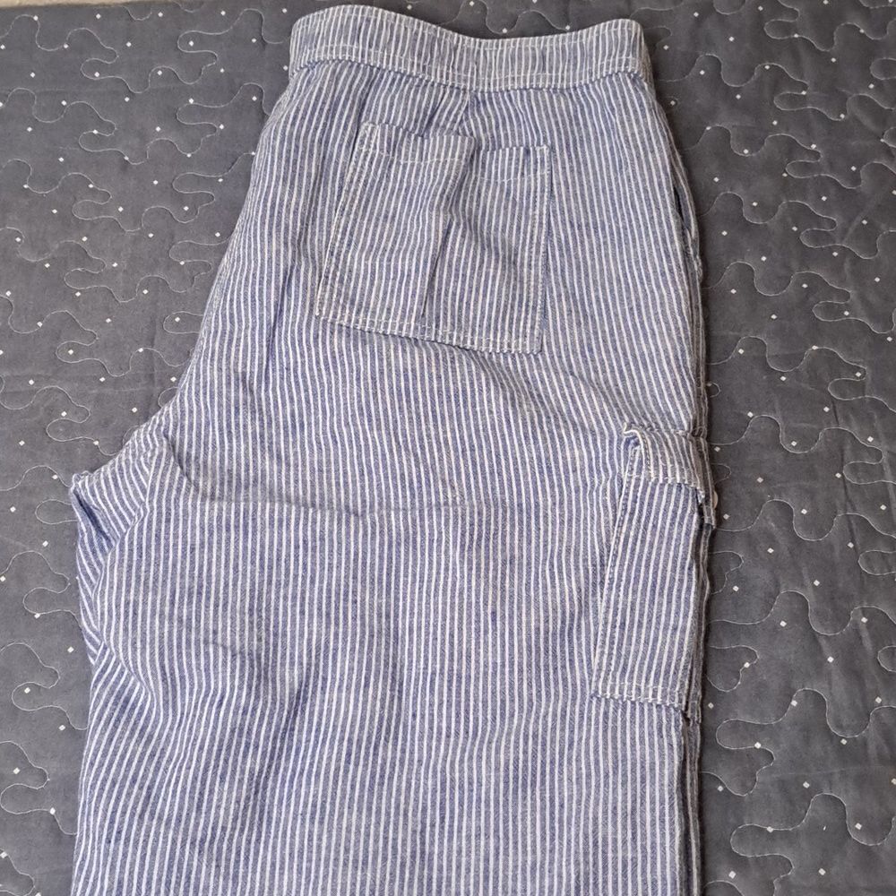 Talbots Blue and White Striped Capris